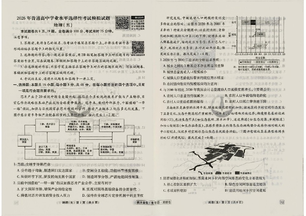 地理HJ5衡水金卷先享题调研卷2026年试卷